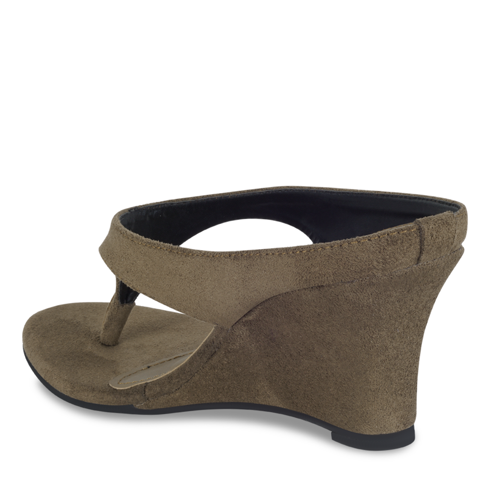 Cindy Suede Olive Wedge