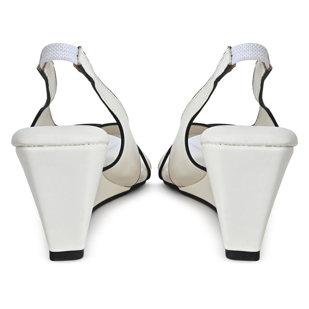 Criss Cross White Sandal Wedge