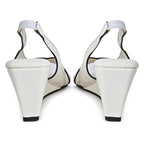 Criss Cross White Sandal Wedge