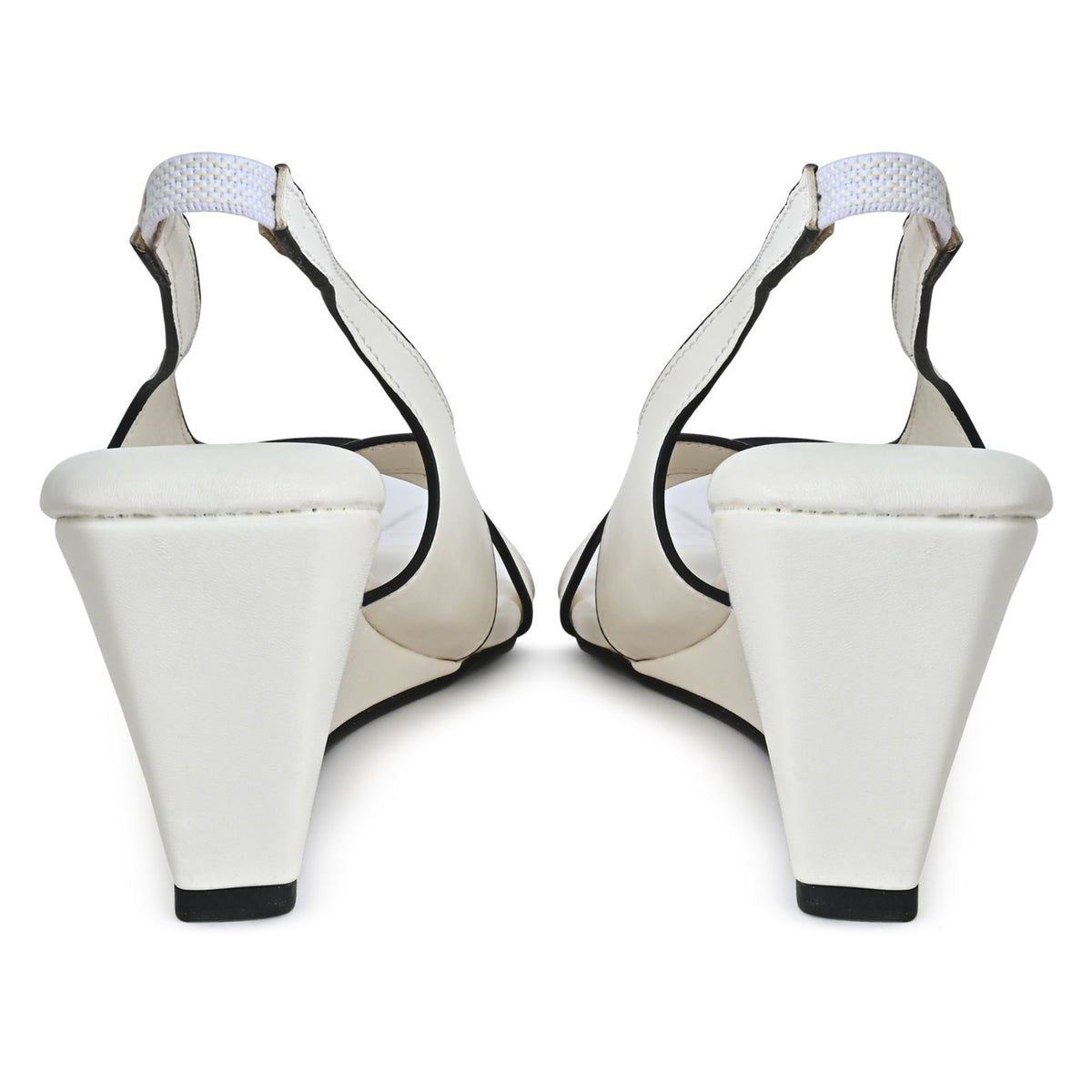 Criss Cross White Sandal Wedge