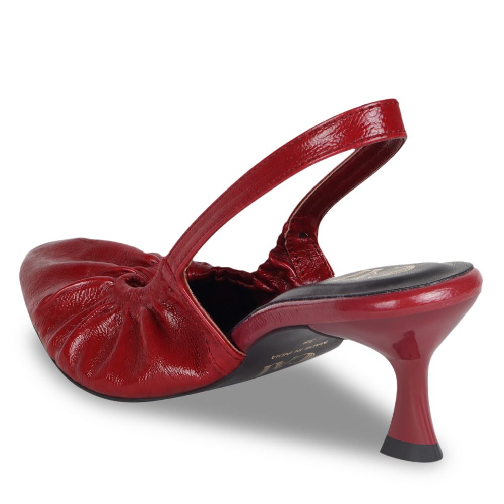 Ruche Red Sling Heel