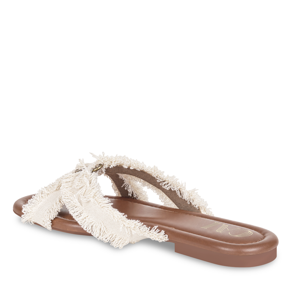 Cream Lacy Flats