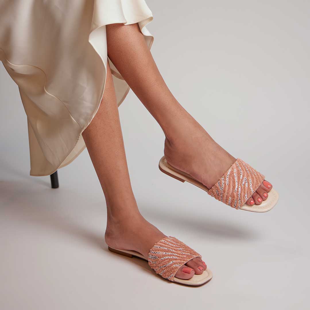 Blush Thread Sequin Flat
