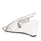 Criss Cross White Sandal Wedge