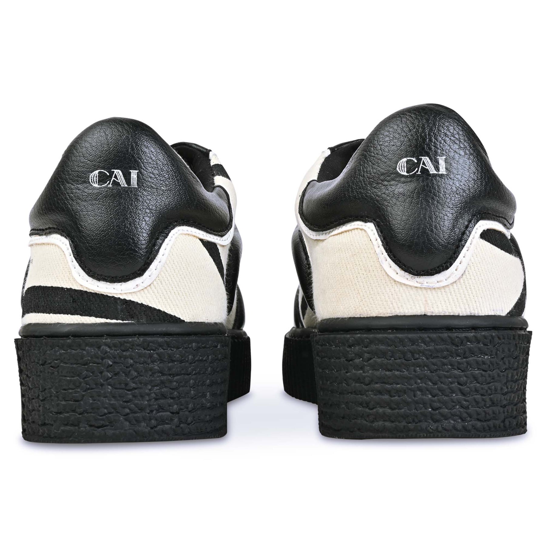 Striped Platform Sneakers - Black â The CAI Store