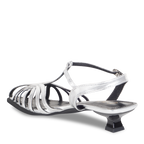 Webbed Silver Slingback Heels