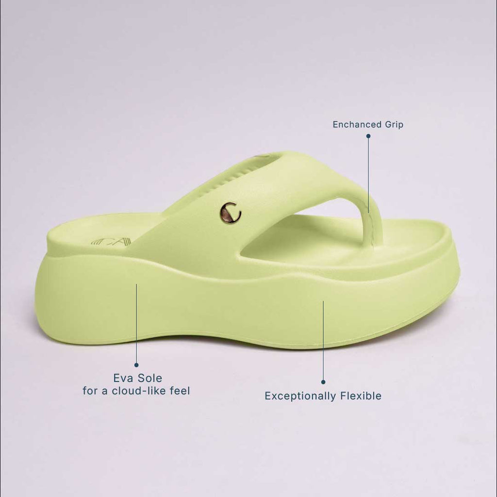 Electric Green Thong Slides