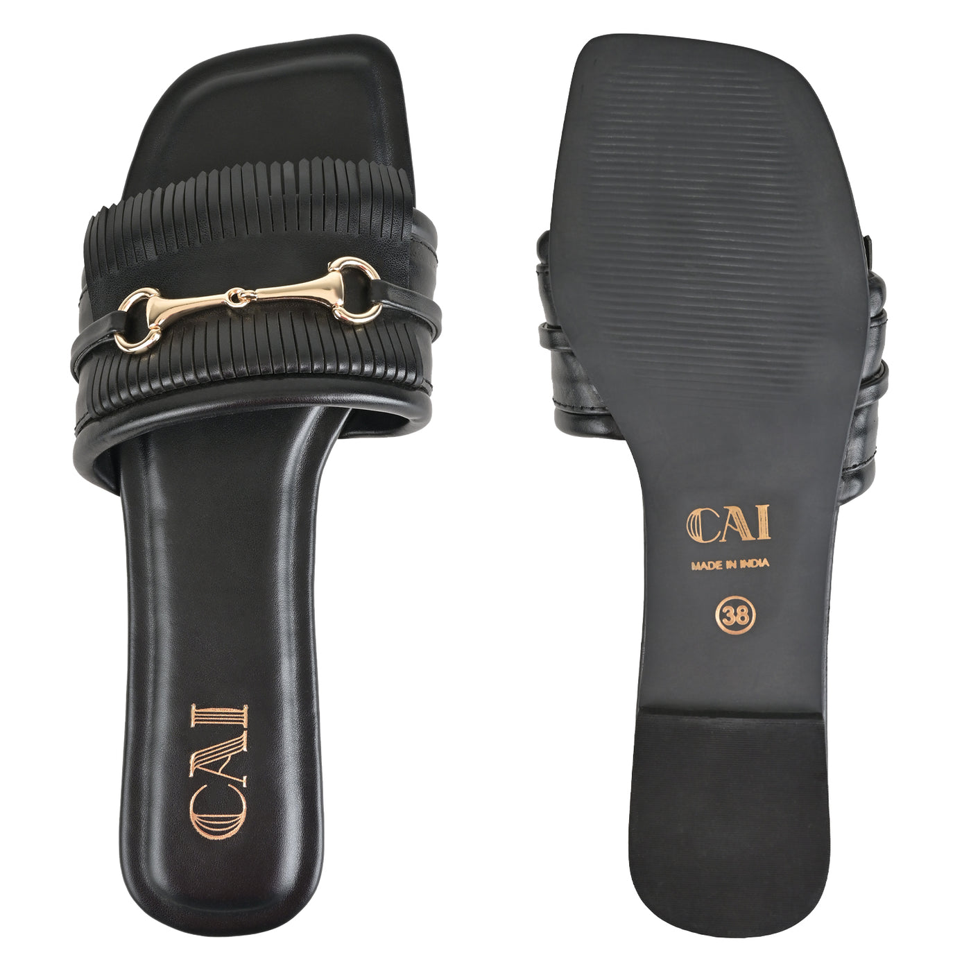 Black Fringe Flats
