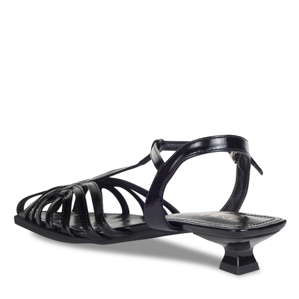 Webbed Black Slingback Heels