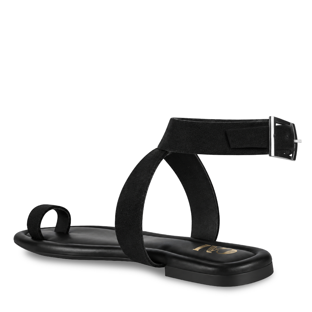 Black Toe Loop Sandals