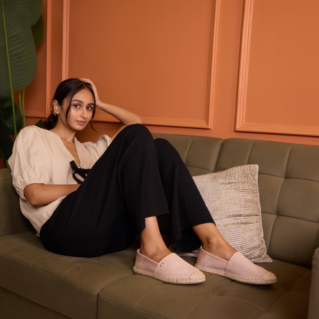 Pink Suede Espadrille