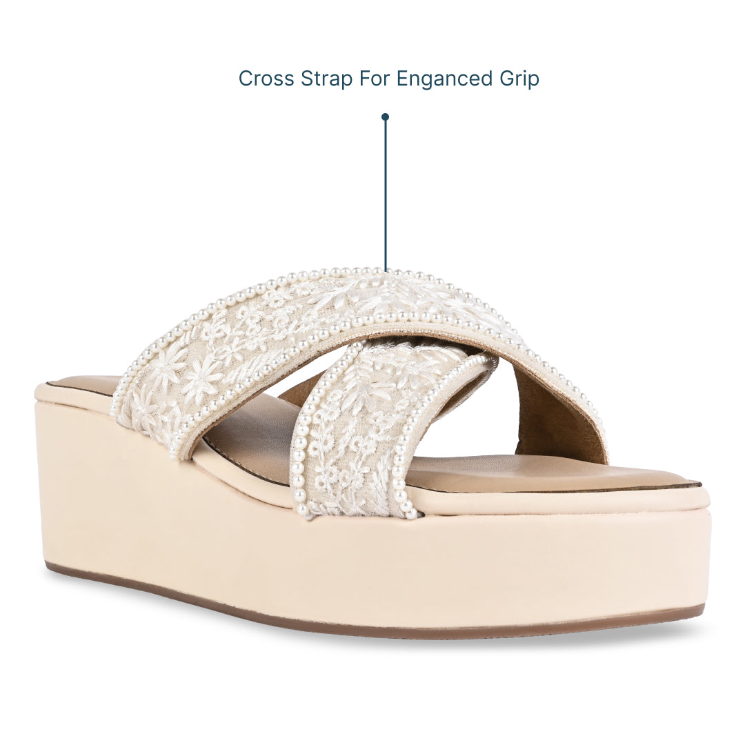 Crisscross Lace Wedge