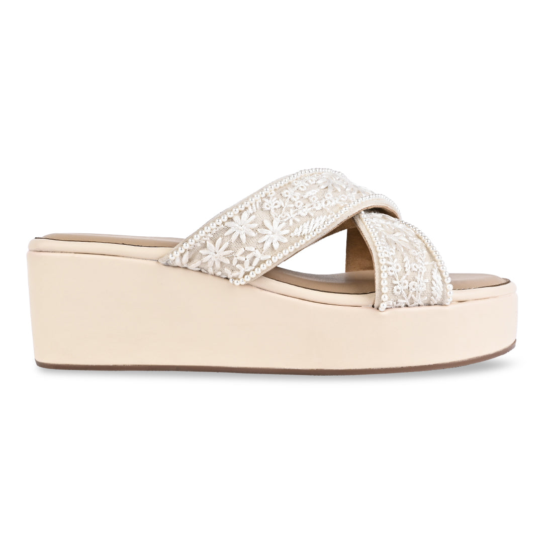 Crisscross Lace Wedge