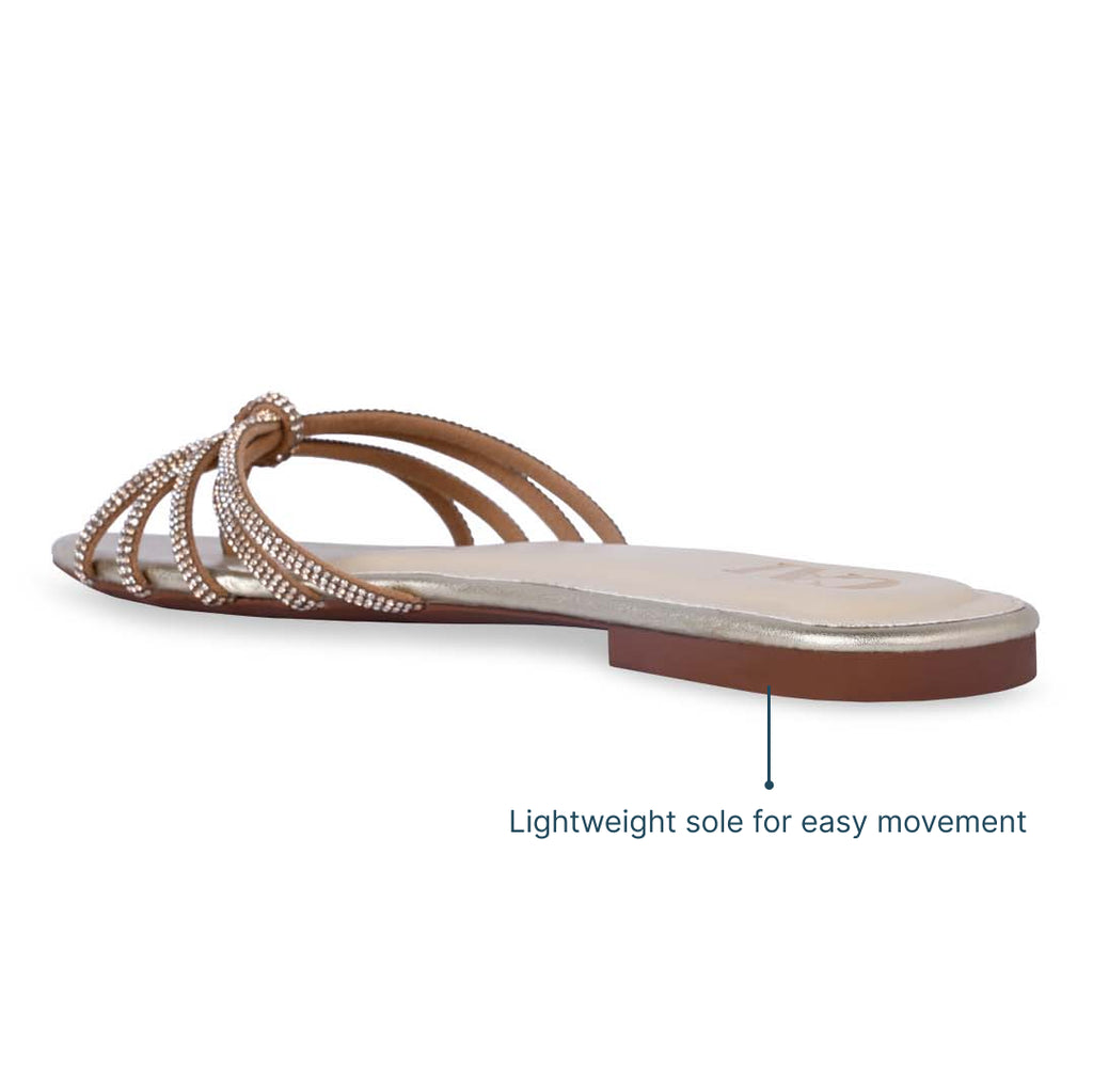 Multi Line Gold Shimmer Flat