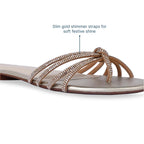 Multi Line Gold Shimmer Flat