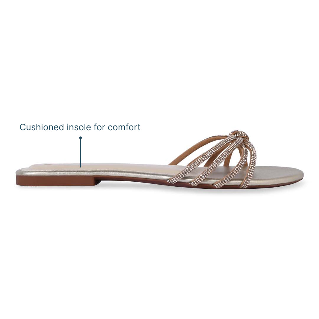 Multi Line Gold Shimmer Flat