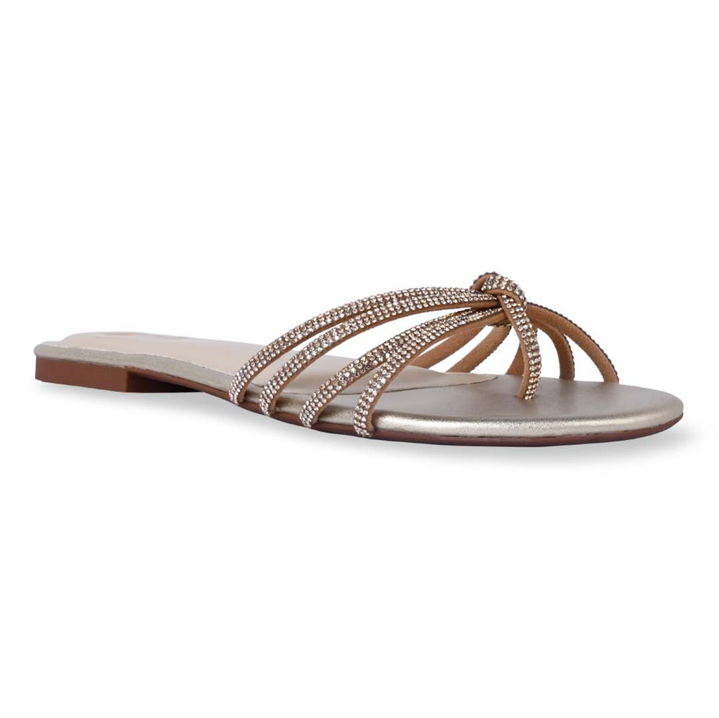 Multi Line Gold Shimmer Flat