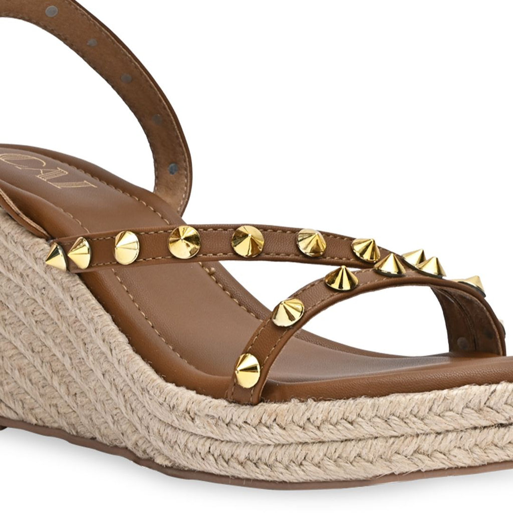 Tan Studded Wedges