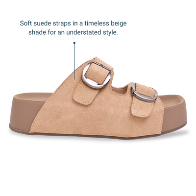 Strapped Beige Slider