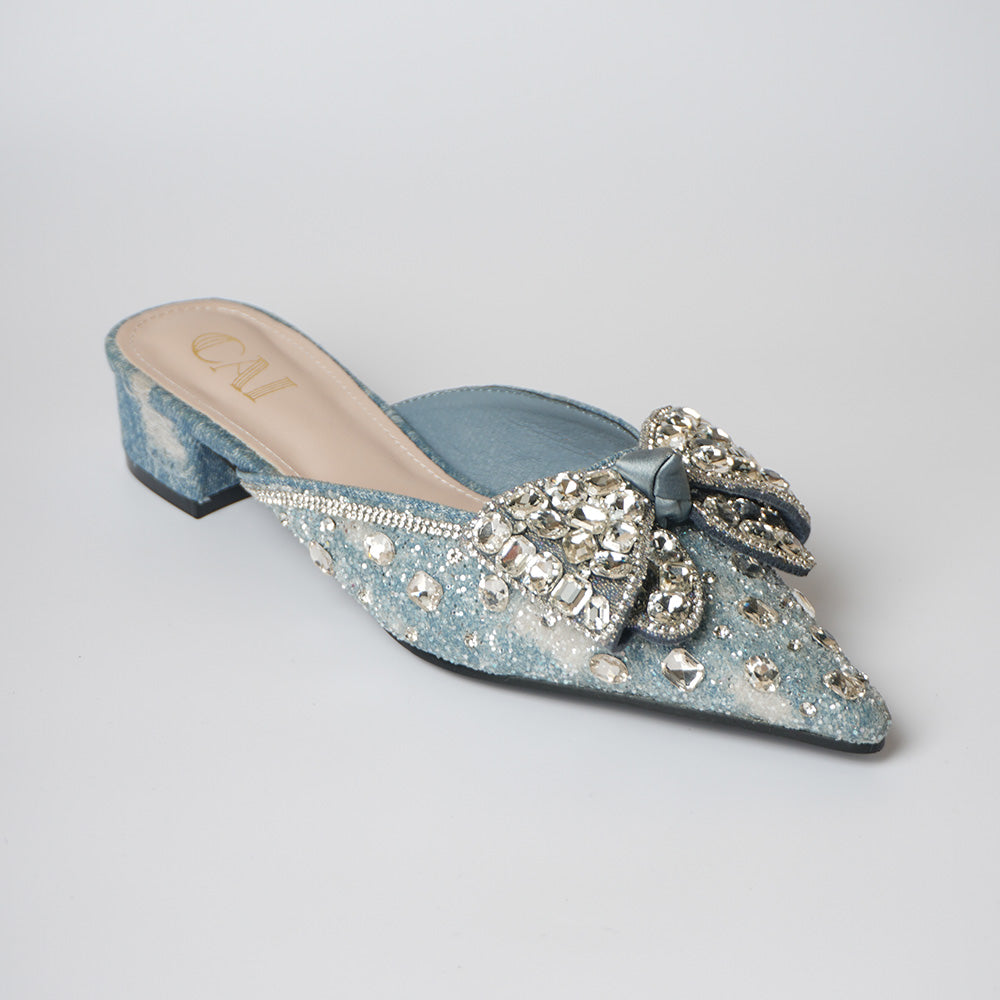 Whittall & Shon Embellished Light Blue Sling Back Strap Heels Sz 8.5 | eBay