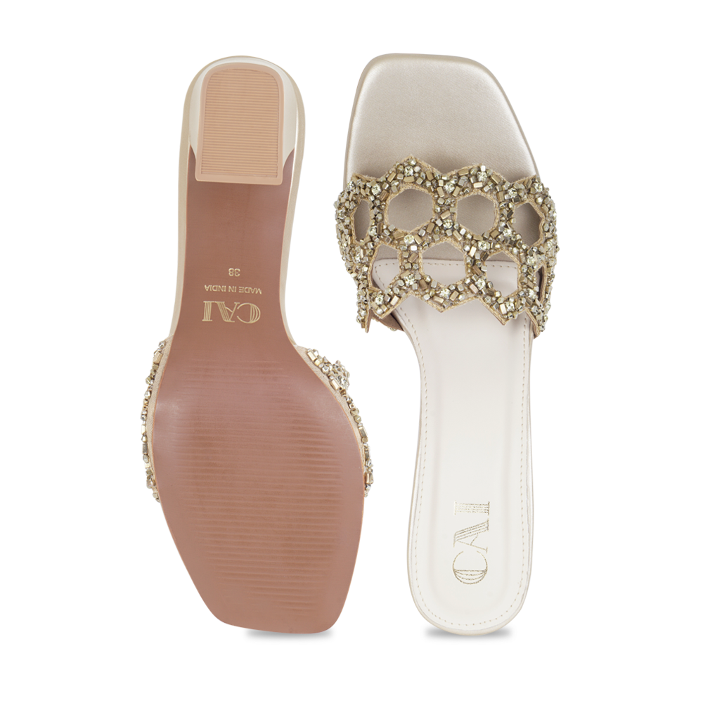 Mosaic Gold Heels