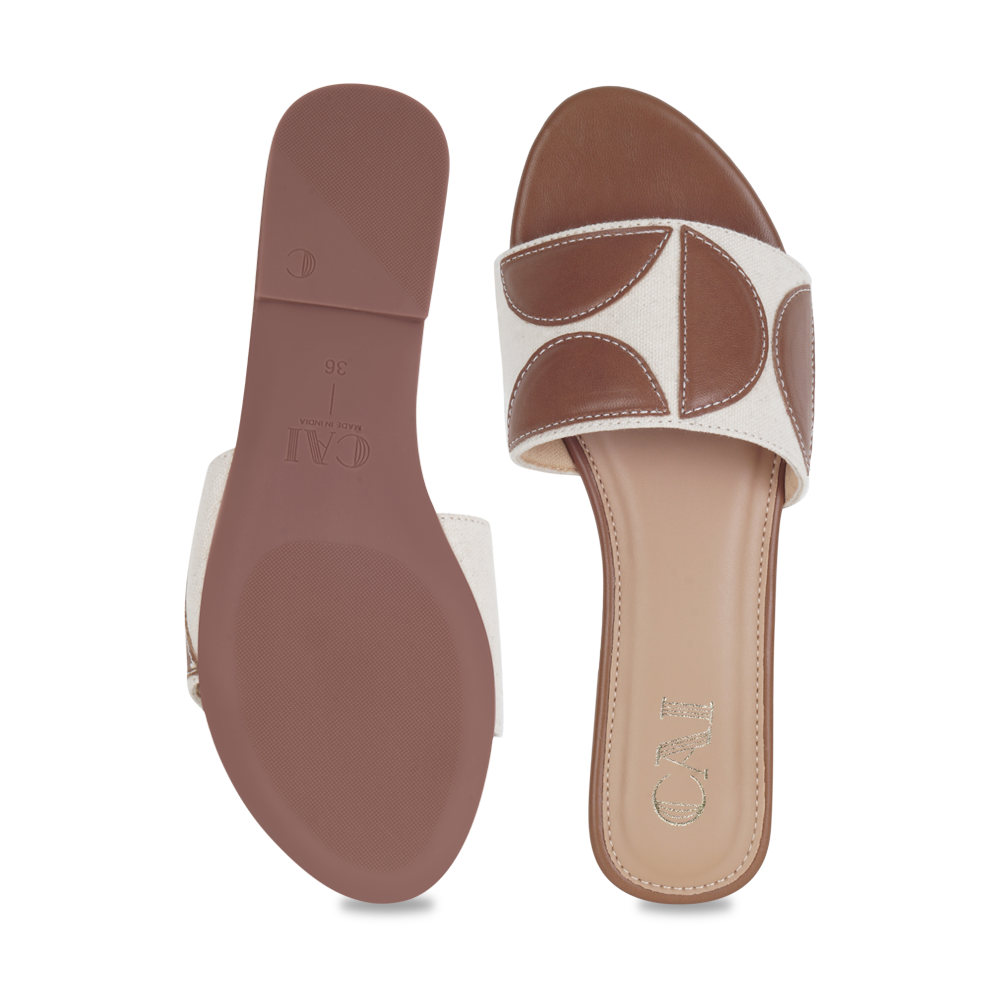 Geometric canvas tan flats