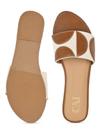 Geometric canvas tan flats