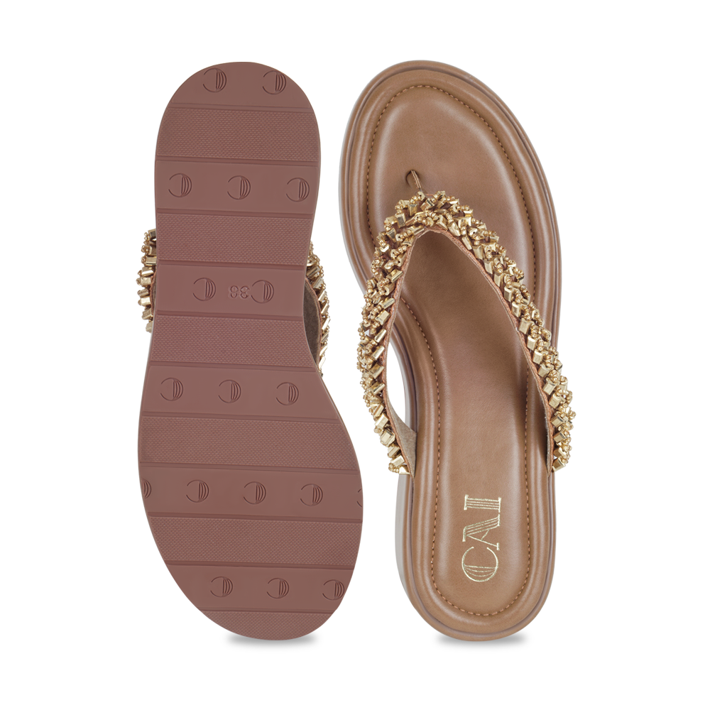 Tress Gold Thong Platform