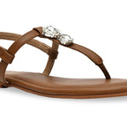 Embellished Tan Thong Flat