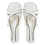 Criss Cross White Sandal Wedge