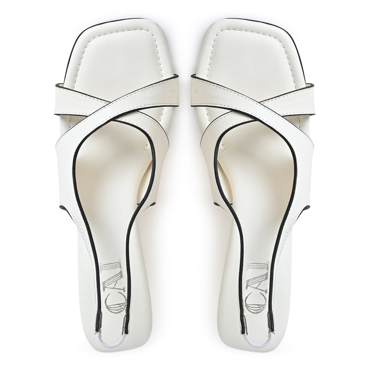 Criss Cross White Sandal Wedge
