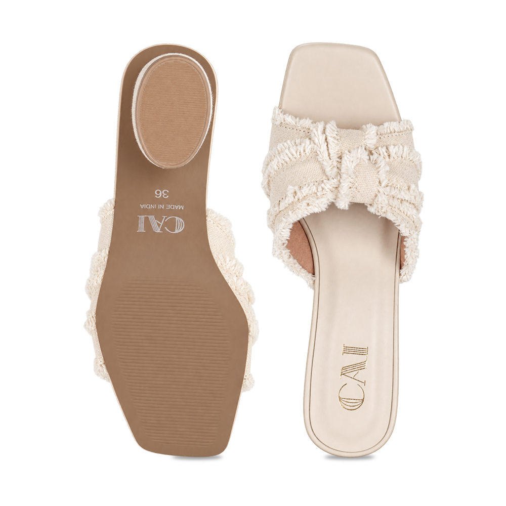 White Ruffled Heels