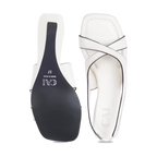 Criss Cross White Sandal Wedge