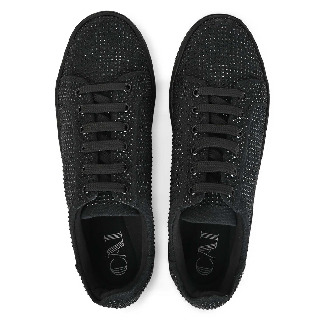 Rhinestone Lowtop Sneakers- Black