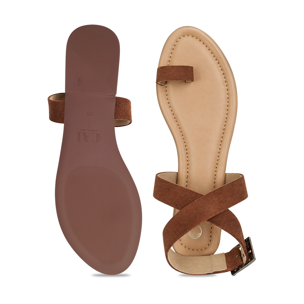 Brown Toe Loop Sandals