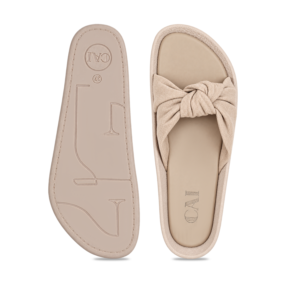 Knot Me Beige Slides