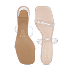 Two Strap Clear Heels