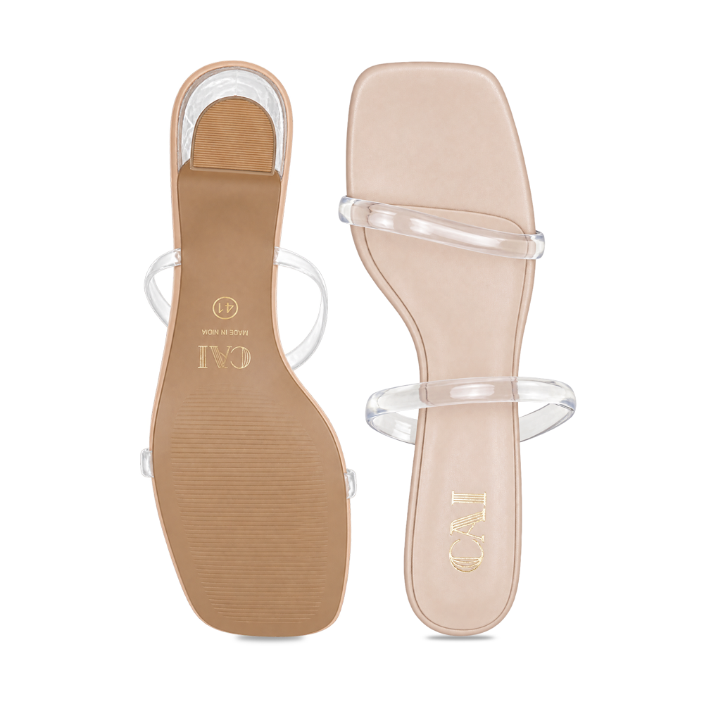 Two Strap Clear Heels