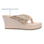 Silver White Beaded Wedge