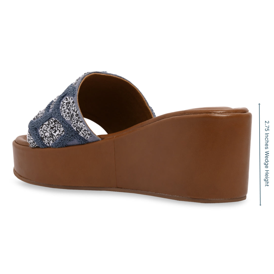 Blue Thread Sequin Platform