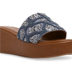 Blue Thread Sequin Platform