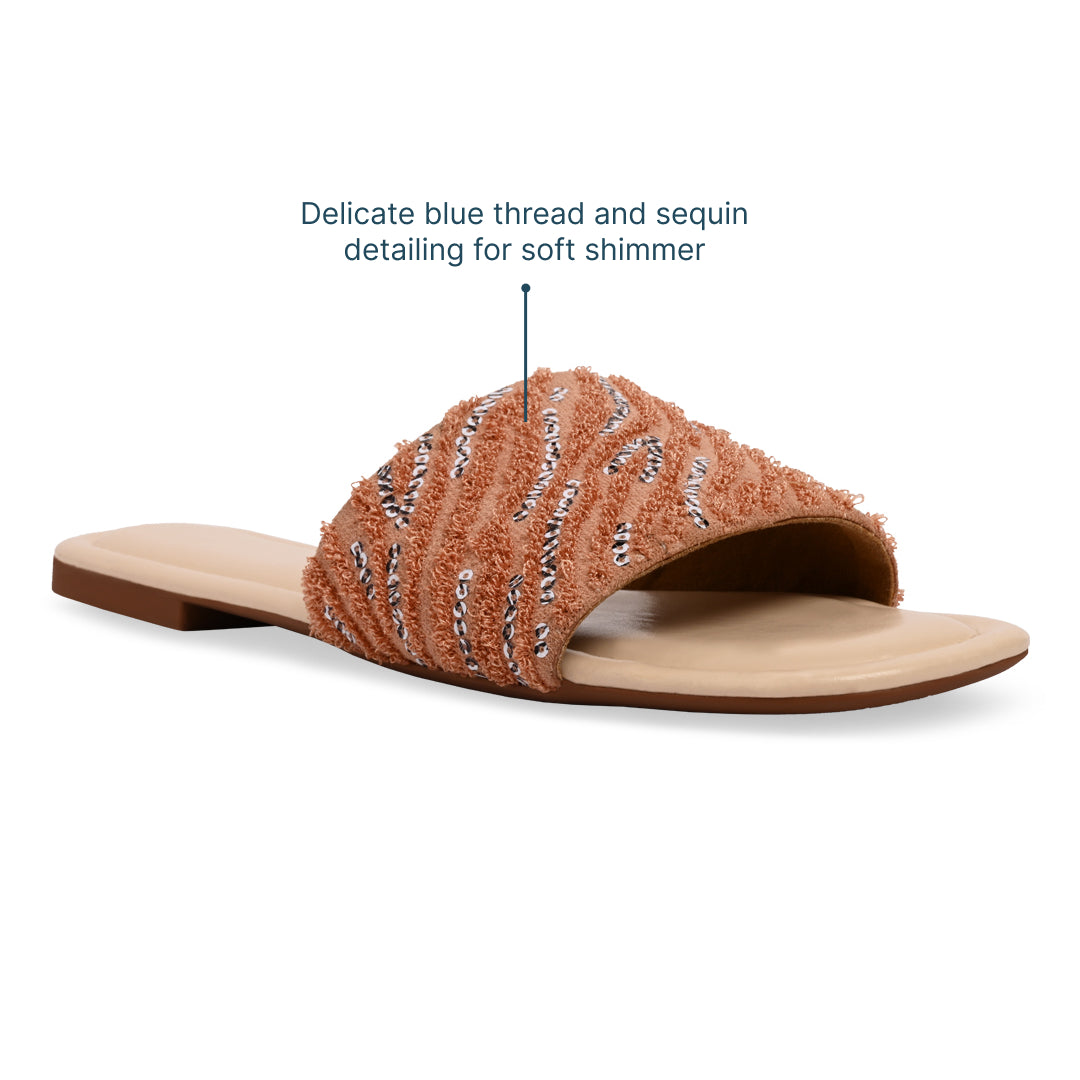 Blush Thread Sequin Flat