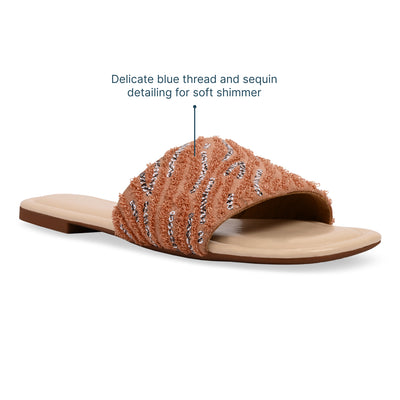 Blush Thread Sequin Flat