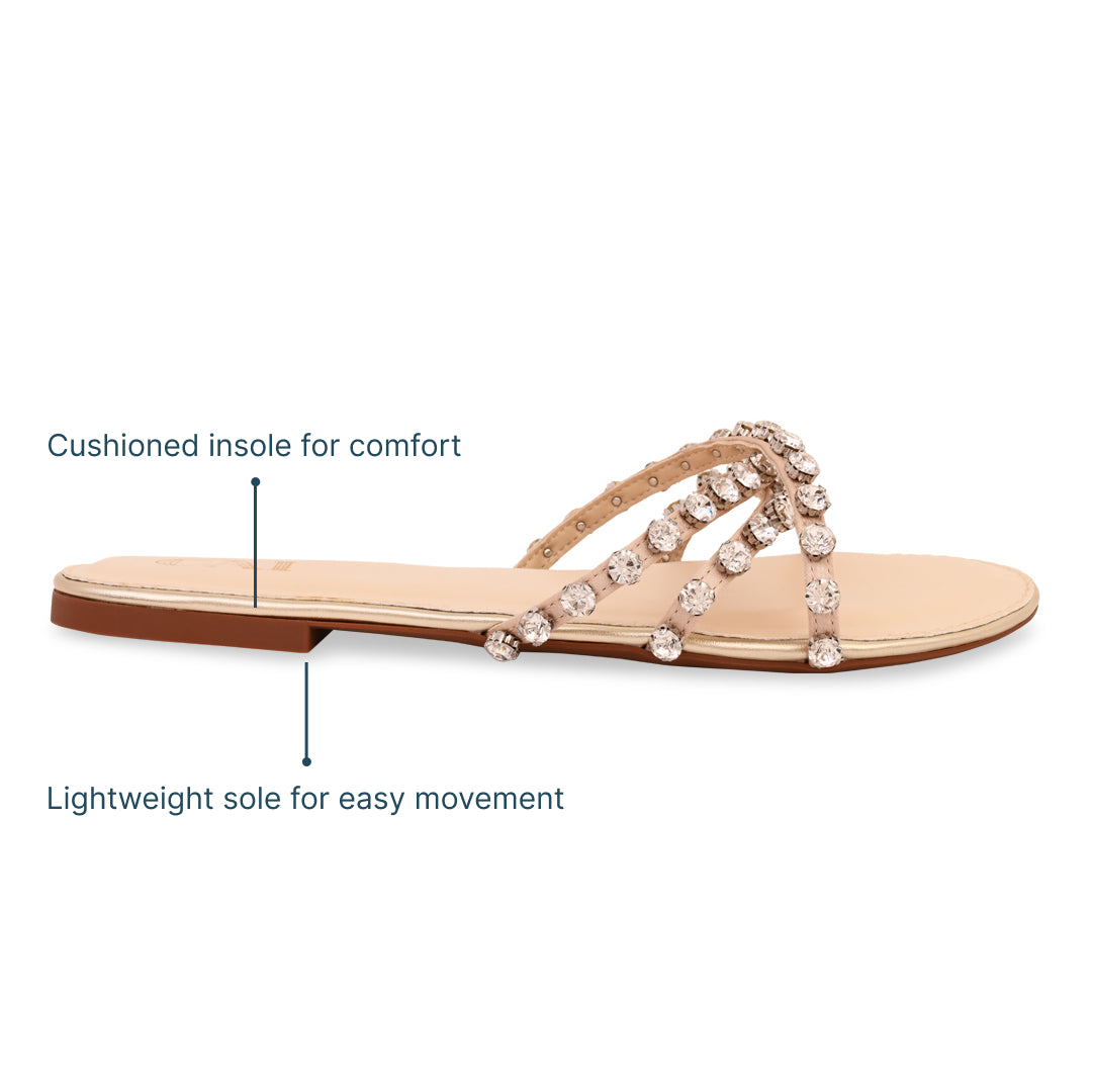 Multi Strapped Crystal Flats