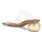 Clear Tan Globe Heels