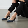 Navy Blue Rivet Pumps