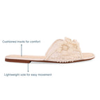 Pearly Floral Cream Flats