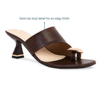 Gold Toe Stud Burgundy Heel