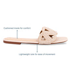 White Beaded Triangle Cream Flat