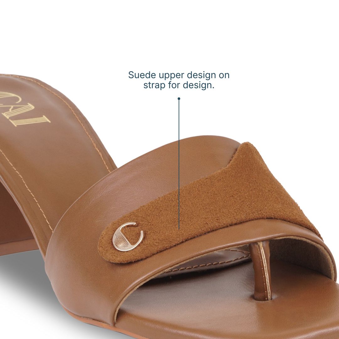 TwinTextured Tan Heels
